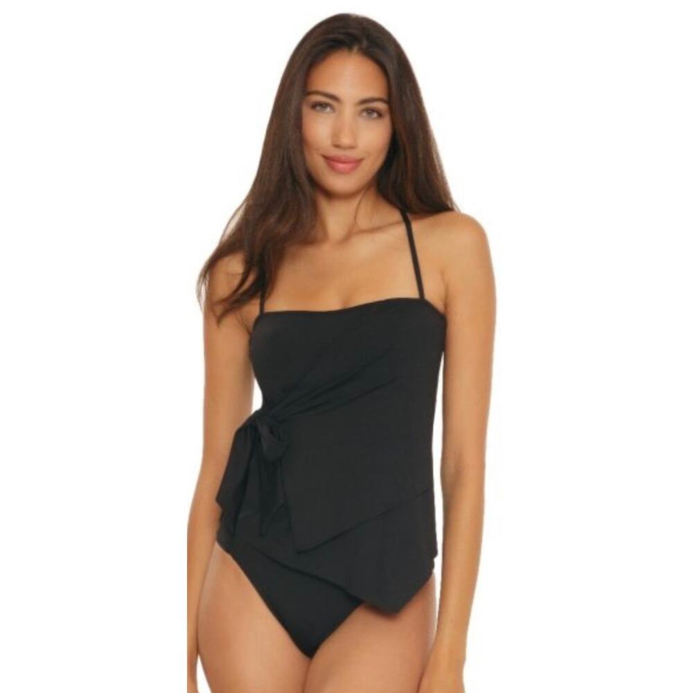 Becca Black Wrap Front Tankini XS NWT - Picture 2 of 5
